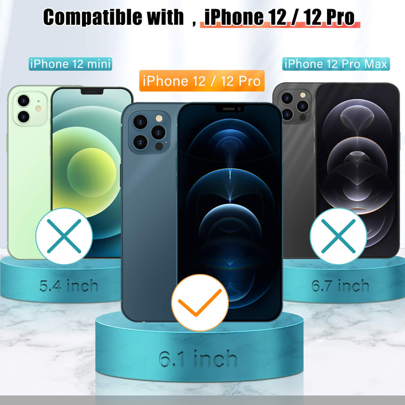 [2+2 Pack] UniqueMe Front and Back Screen Protector Compatible with iPhone 12 / iPhone 12 Pro 6.1 inch Tempered Glass [U-Shaped Cutout][Easy Installation Frame] HD Clear [Anti-Scratch][Bubble Free]