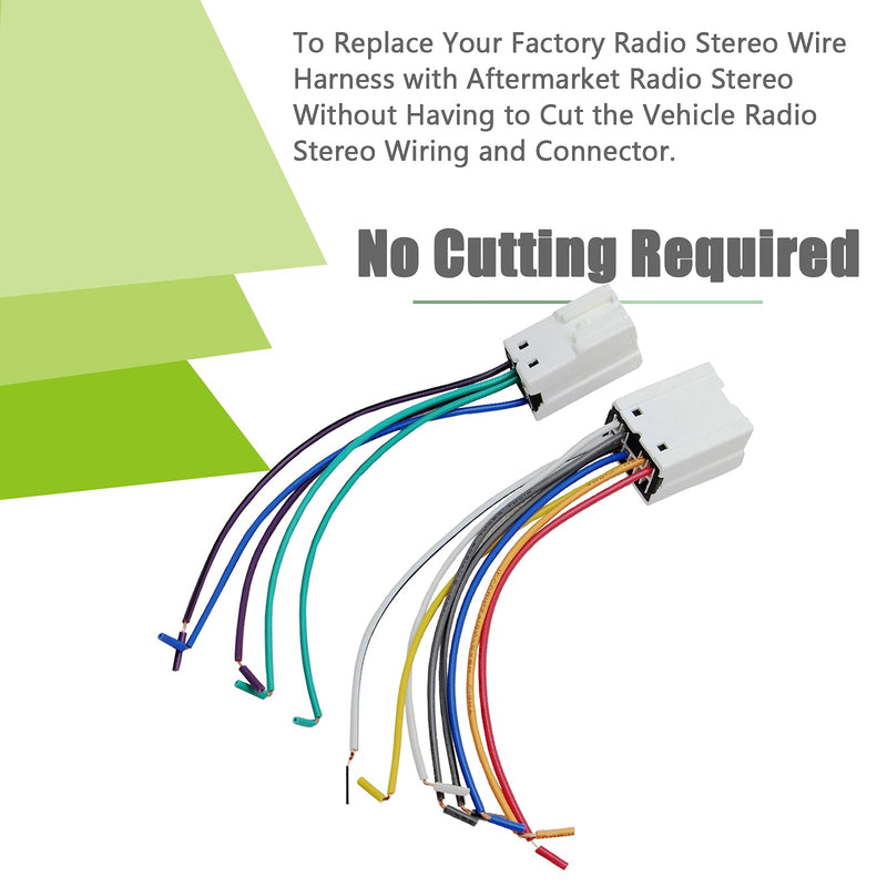 RED WOLF Radio Install Wiring Harness for Nissan 1995-2008, Infiniti 1990-2008 Replacement Aftermarket Power/Speaker Stereo Plug Connector Radio harness