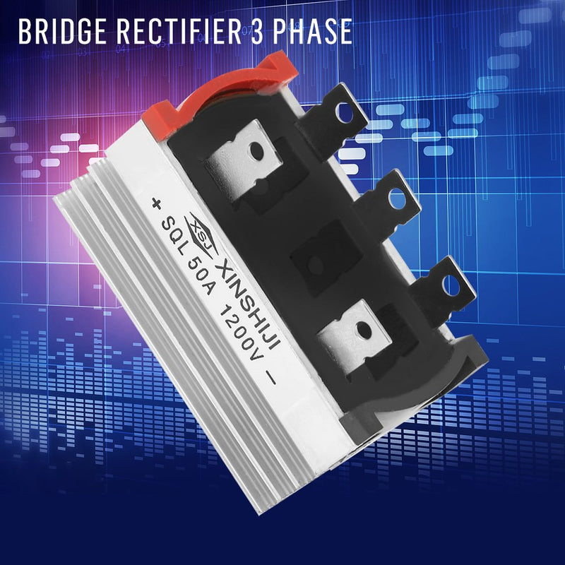 Bridge Rectifier,2pcs Bridge Rectifier 3 Phase Diode 50 Amp 1200V Aluminum Bridge Rectifier Diode