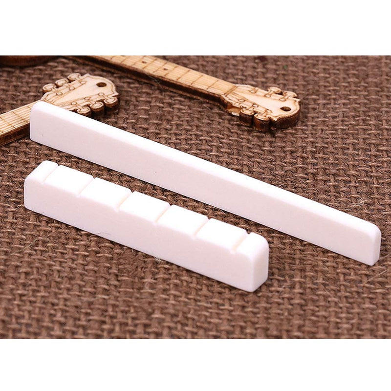 Alnicov Guitar Saddle Nut Cattle Bone Slotted for 6 String Acoustic Guitar Replacement