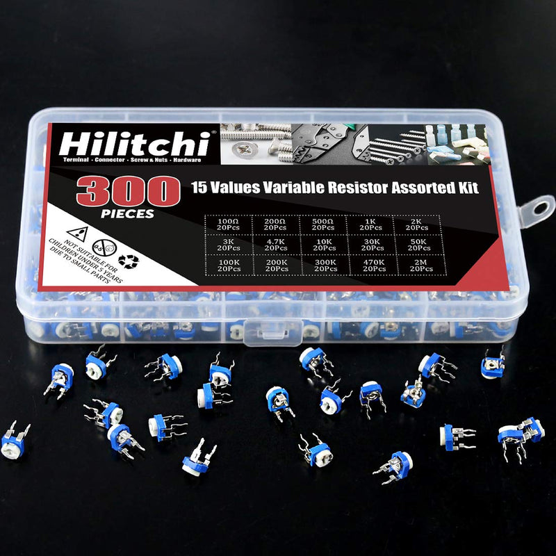 Hilitchi 15 Value 300pcs Variable Resistor Assorted Kit