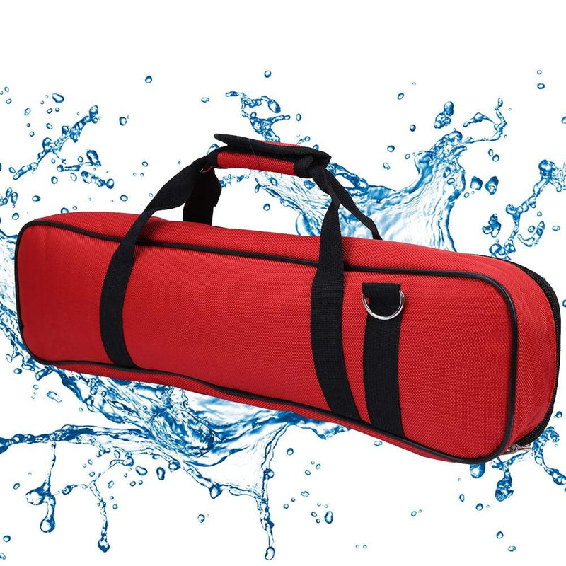 Flute Bag, Oxford Cloth Wear Resistant Padded Flute Storage Case with Carry Handle Woodwind Instrument Accessory(Red)