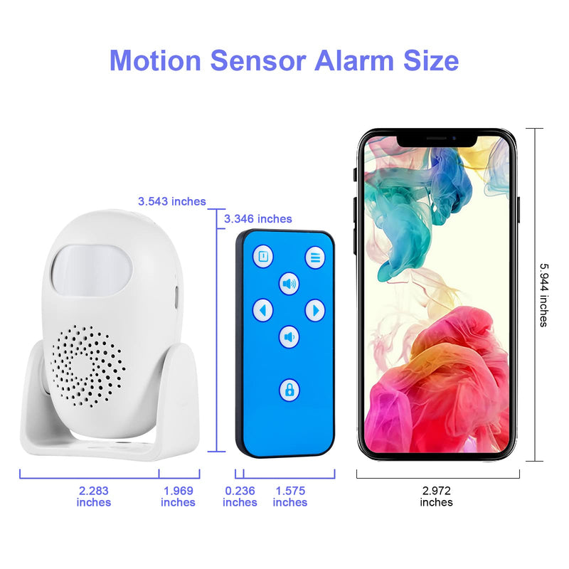 Motion Sensor Alarm, TOWODE 100dB 3 Door Alarm Modes 17 Chimes 4 Volume Levels with Remote Control Wireless Infrared Home Security System PIR Indoor Motion Detector Alert for Home Shop Store Pack of 1