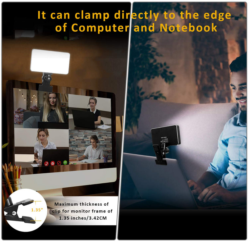 Video Conference Lighting with Adjustable Tripod Stand and Clip for Webcam Light/Zoom Light/Zoom Calls/Studio Lights