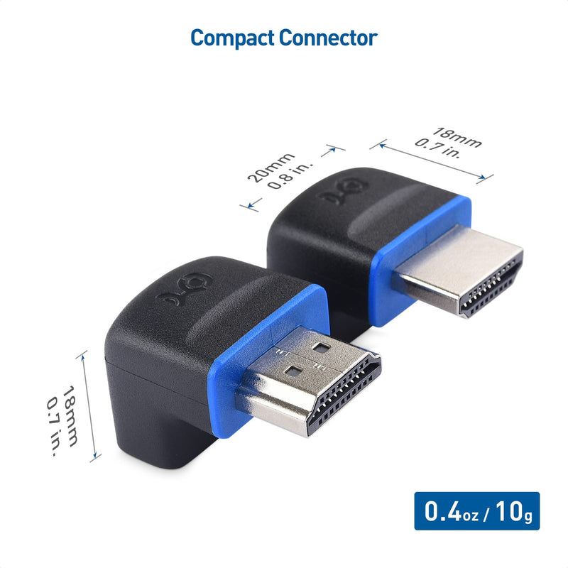 [AUSTRALIA] - Cable Matters Combo-Pack 8K@60Hz / 4K@120Hz 270 Degree and 90 Degree HDMI Adapters with HDR (8K Right Angle HDMI Adapter/HDMI 90 Degree Adapter) in Black 