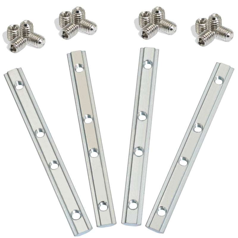 KOOTANS 4pcs Link Connector Joint Aluminum Profile Length Extension Zinc Plated Fastener with Screws for 2020 Slot 6mm Aluminum Profile 20S 4pcs