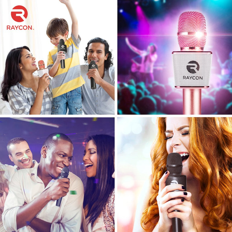 Raycon Supreme Mic M30 Karaoke Microphone Bluetooth 4.1 with Built In Speaker Compatible with Android iPhone and PC - Gold