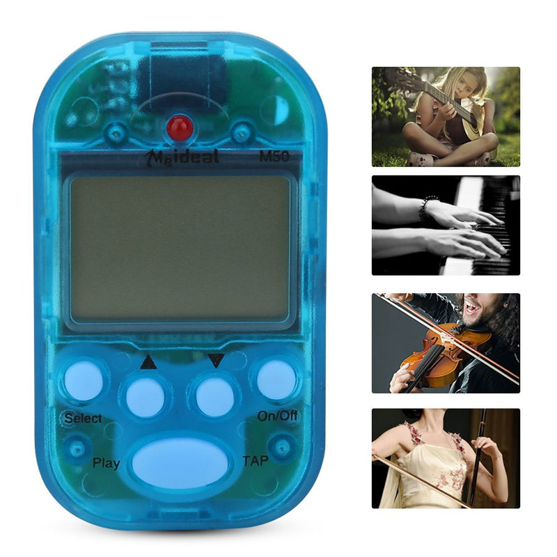 Mini Metronome, M50 LCD Digital Beat Tempo for Piano, Violin, Guitar, Trap Drum(Blue)