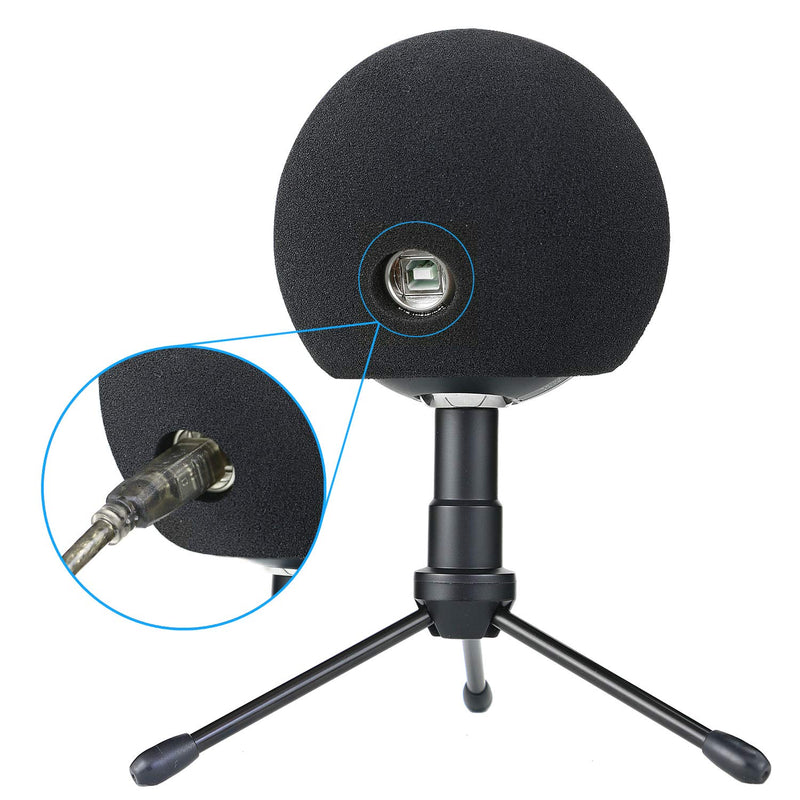 YOUSHARES Blue Snowball Pop Filter - Customizing Microphone Windscreen Foam Cover for Improve Blue Snowball iCE Mic Audio Quality (Black)