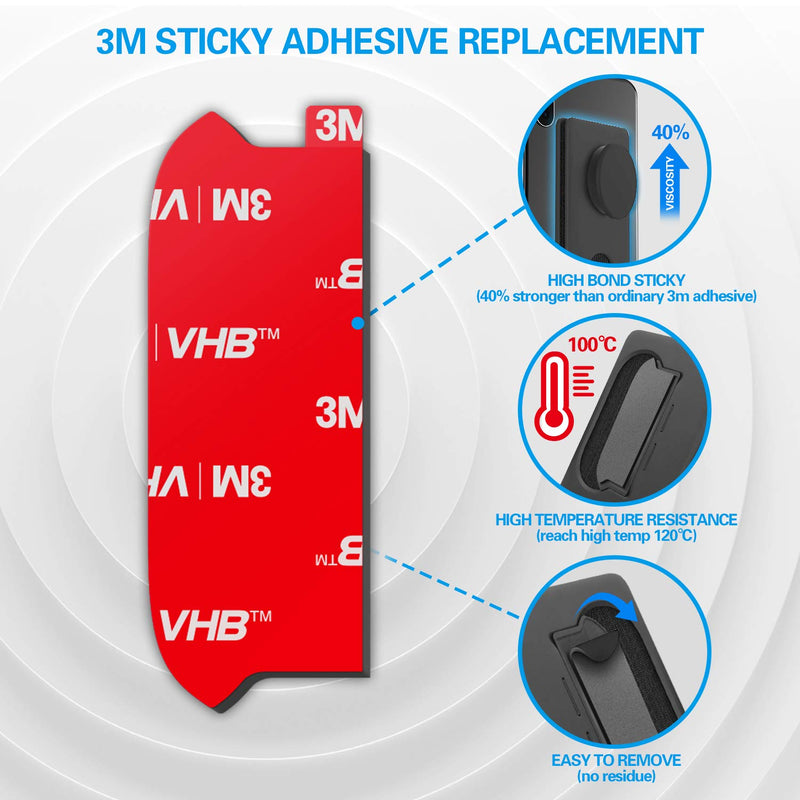Pops Socket Wallet+ Sticky Adhesive Replacement, VOLPORT 5 Pack 3M VHB Sticker Pads for Sockets Wallet Plus Base, Cell Phone Wallet Socket Case Back Double Sided Strips Tape for iPhone 12 Pro Max Mini