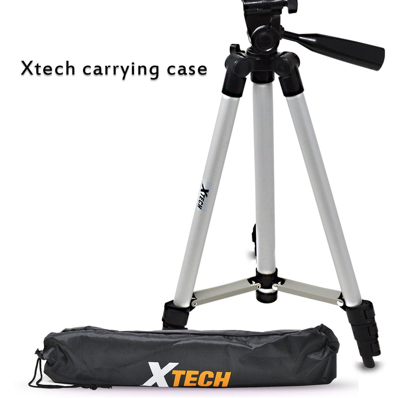 Xtech 50’ inch Tripod with Carrying Case, 3 Way Pan-Head, for Canon ELPH 360 HS, 190 is, 180, 350 HS, IXUS 275 HS, ELPH 170 is, 160, IXUS 160, IXUS 165, 150 is, IXUS 155, 140 is