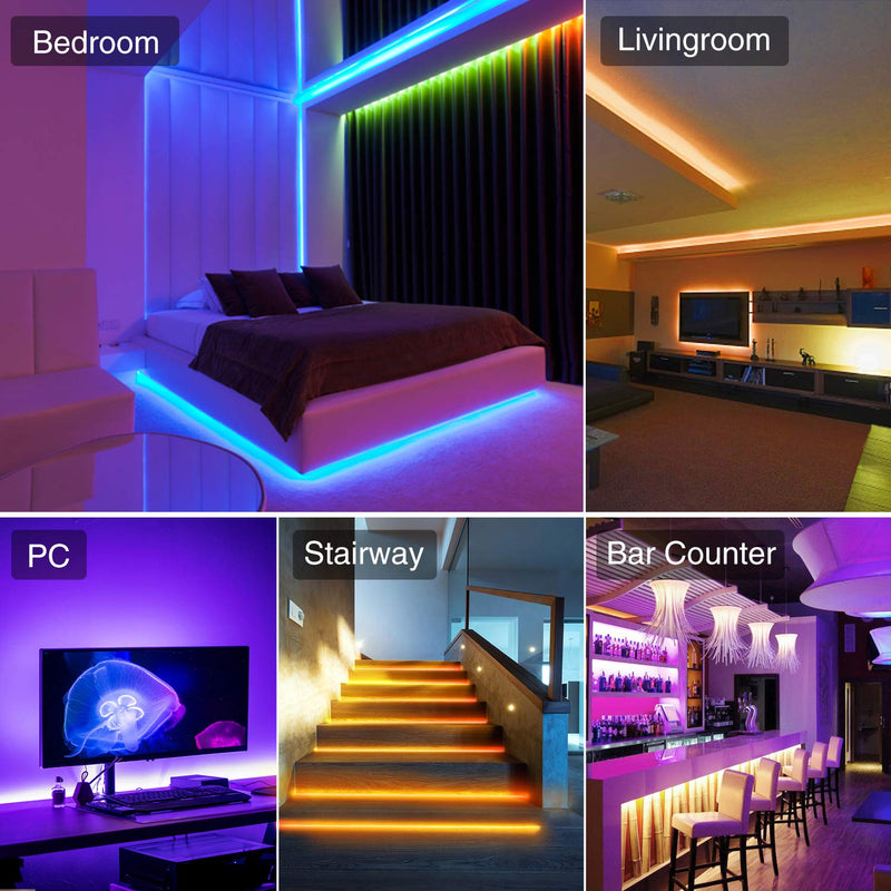 [AUSTRALIA] - Led Strip Lights, Smart WiFi Led Lights 32.8ft Works with Alexa and Google Home, App Control, 16 Million Colors, Music Sync, RGB Color Changing Led Strips for Bedroom, Home, Tv, Kitchen, Party, Bar 