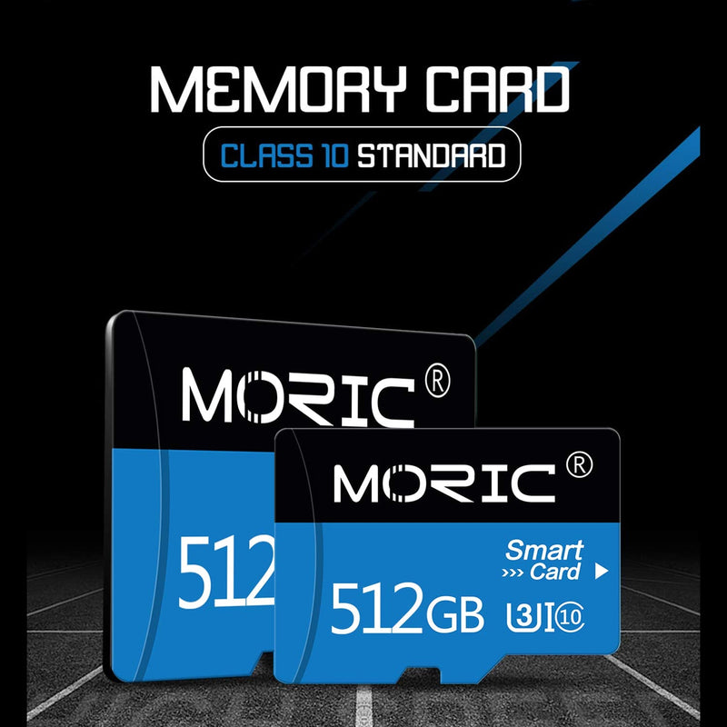 512GB Memory Card Class 10 MicroSDXC Card Micro SD Card Compatible Computer Camera and Smartphone Memory Card with SD Card Adapter(512GB)