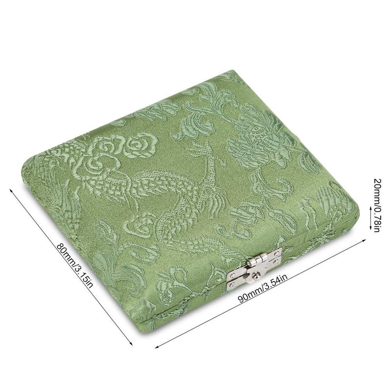 Oboe Reeds Case, Wooden + Silk Cloth Cover Oboe Reeds Holder Storage Case Musical Instrument Box Spare Parts for 6pcs Oboe Reeds(Green) Green