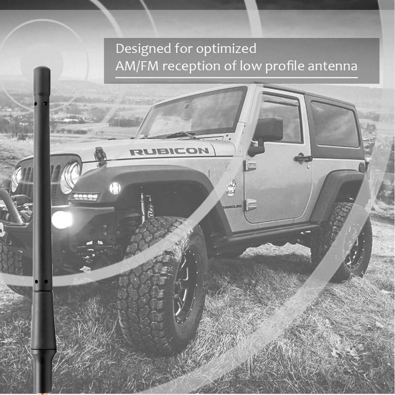 VOFONO 8 Inch Stub Antenna Compatible with Jeep Wrangler JK JL JLU Sahara Rubicon Gladiator 2007-2021 | Car Wash Proof Rubber Antenna Replacement | New Designed for Optimized FM/AM Reception