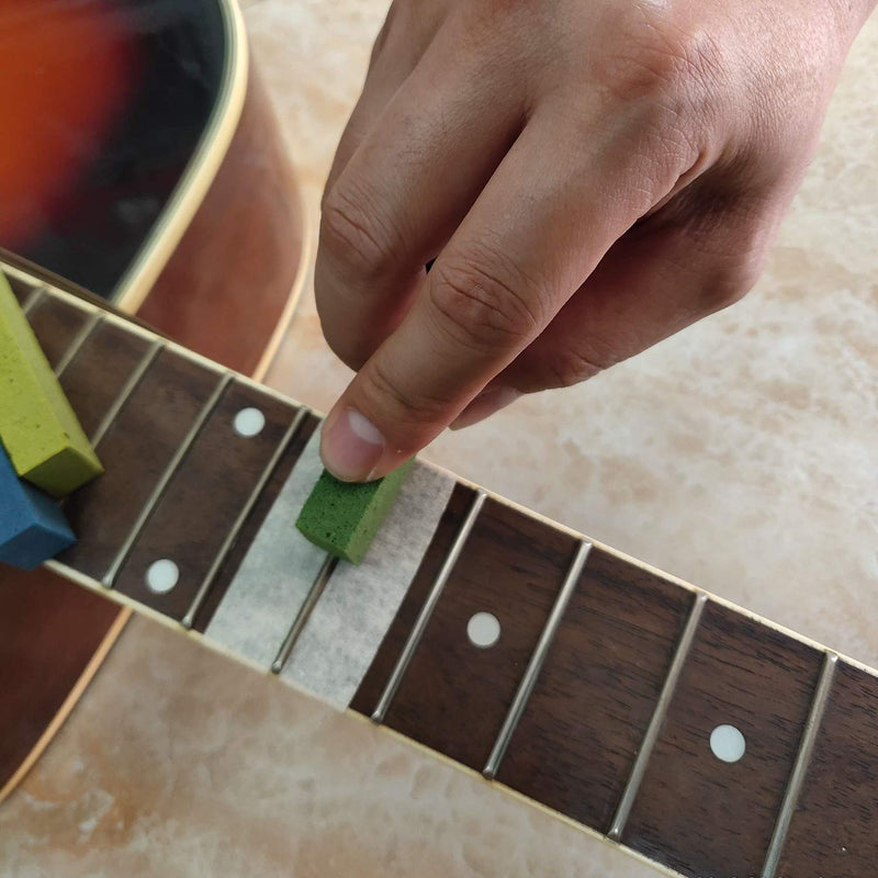 3pcs Fret Erasers Abrasive Rubber Blocks Guitar Fret Polishing Rubbers Set 180/400/1000 Grit 3pcs