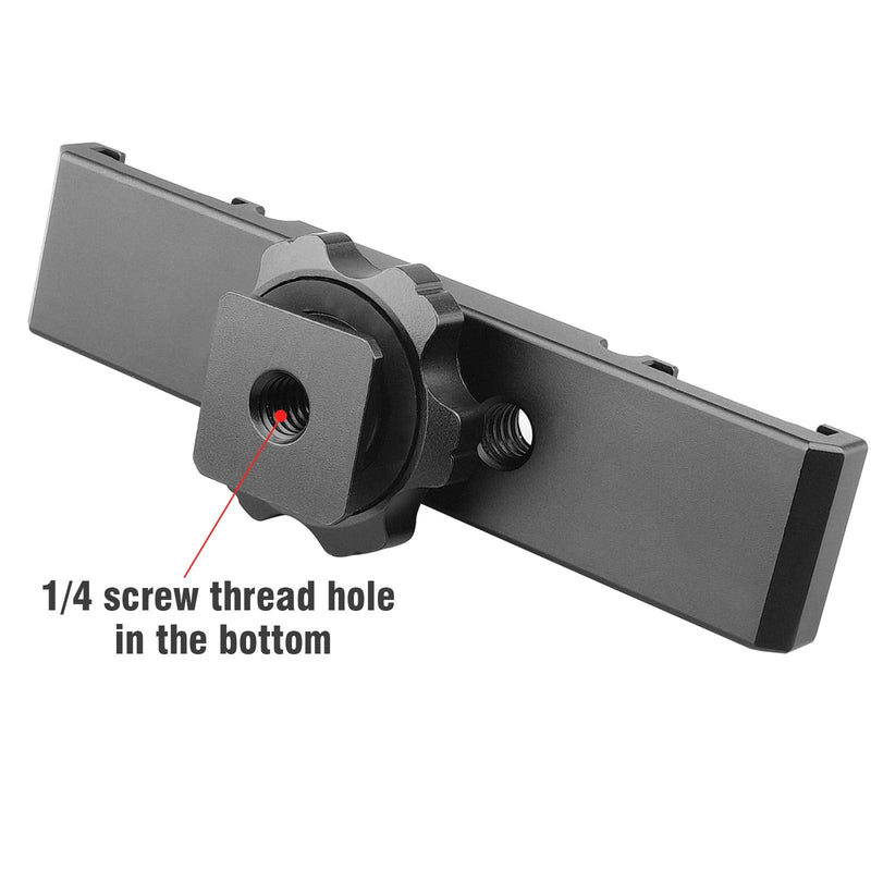 Dual Cold Shoe Mount Bracket,Chromlives Dual Hot Shoe Extension Bar,Cold Shoe Mount Plate Adapter,Aluminum Dual Shoe Extension Bracket with Cable Slot Bayonet for Microphone,Led Video Light,Monitors Dual Cold Shoe