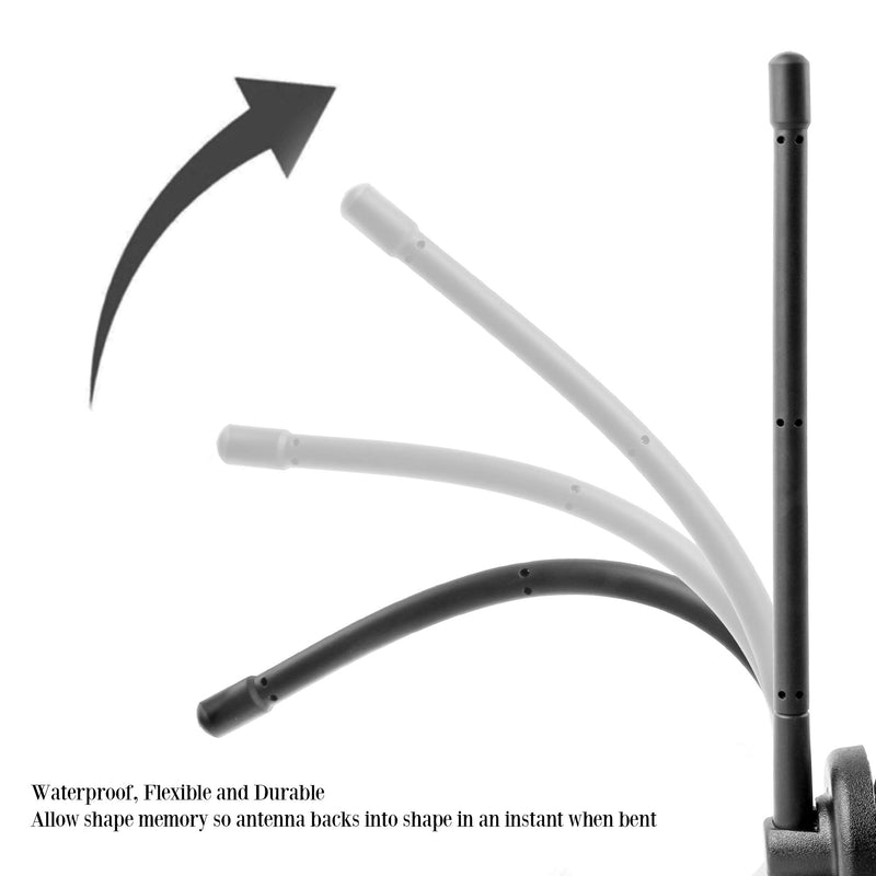 VOFONO 9 Inch Short Sleek Antenna Compatible with Jeep Wrangler JK JKU JL JLU Rubicon Sahara Gladiator 2007-2021 | Flexible Rubber Antenna Replacement | Designed for Optimized Radio FM/AM Reception