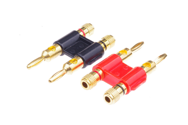 SMAKN 1 Pair Dual Copper Speaker Banana Plugs - Black&Red