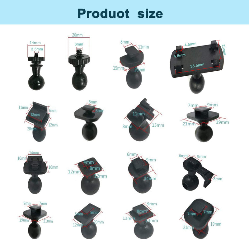 Hundyer Dash Cam Mount Holder - Mirror Mount, Come with 16 Different Joints, Compatible with YI , Peztio, YI Nightscape, Roav, VaVa, APEMAN, and Most Other Dash Cameras Dash Cam，GPS ， Sports DV.