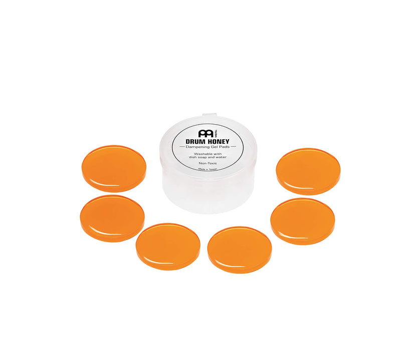 Drum Honey Dampening Gel Pads for Drums and Cymbals, 6-Piece Pack with Container and Dividers