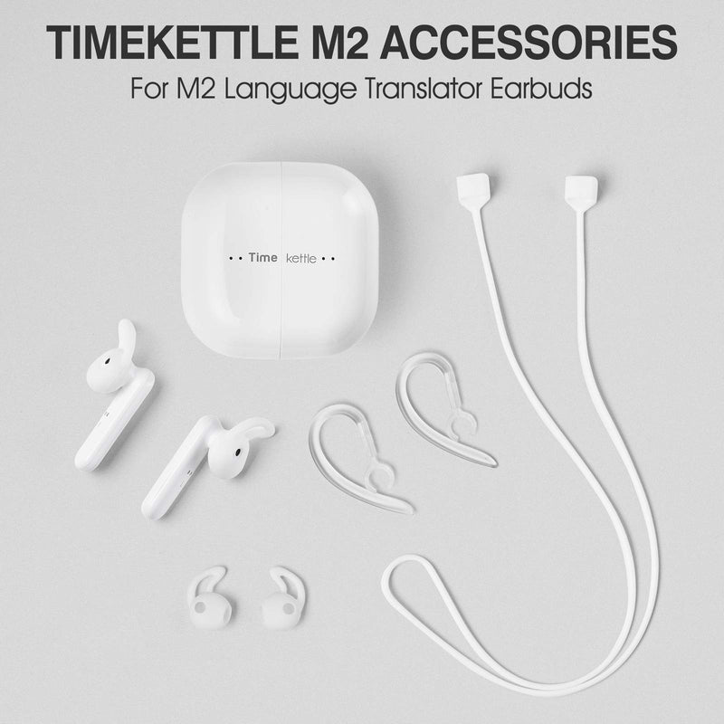 Timekettle Accessories for M2 Language Translator Earbuds, Including 1 Pair of earhooks, 2 Pairs of Earmuffs, 1 Anti-Lost Lanyard