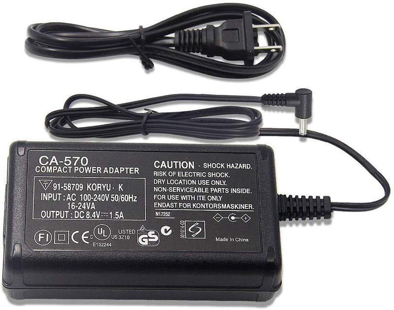 CA-570 AC Power Adapter CA 570 Charger Kit Compatible with Canon FS21 FS22 FS200 FS300 HF10 HF11 HF20 HF100 HF200 HF M31 HF S10 HG20 HG21 HG30 HR10 HV10 HV20 HV30 HV40 XA10 Cameras