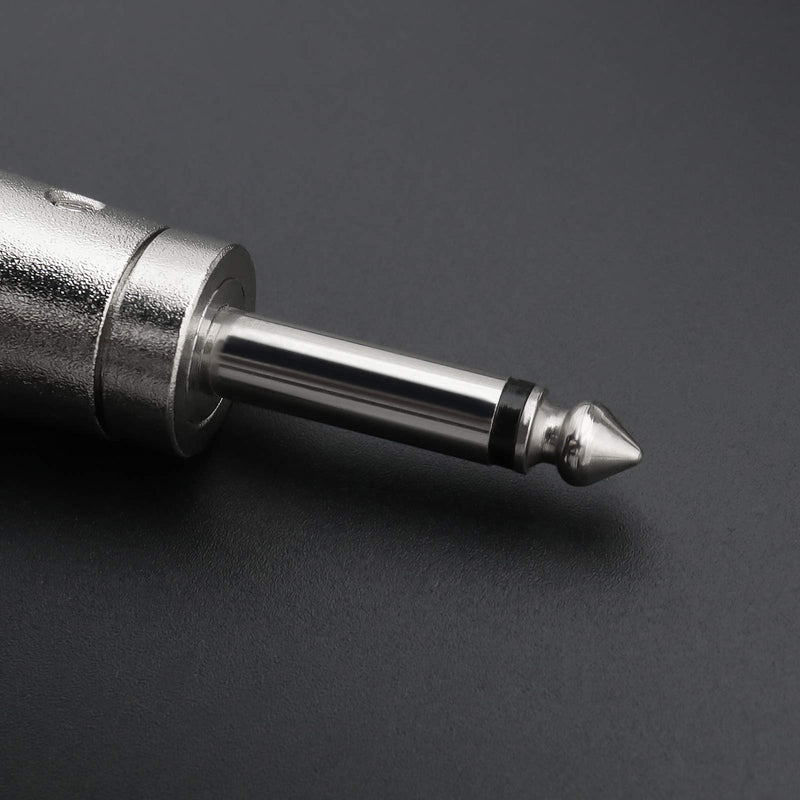 4Pcs 3-Pin XLR to 1/4 Microphone Audio Adapters, 3 Pins XLR Socket to 6.35mm Male Jack Mono Plug Conversion Connector Silver XLR Female & Male