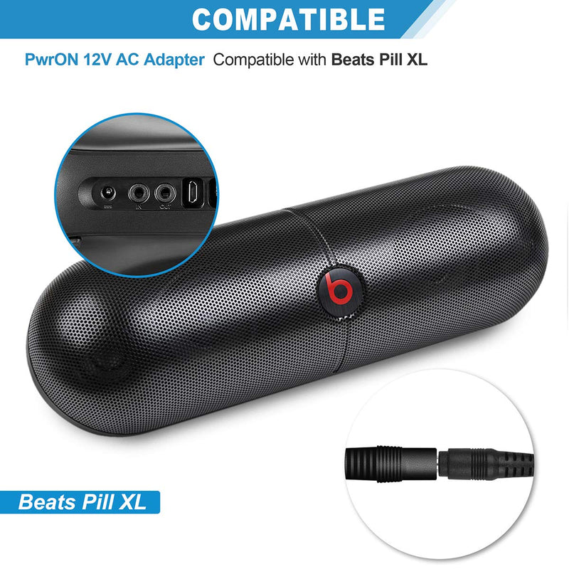 PwrON Ac Dc Adapter for Beats by Dre Beats Pill XL B0514 Wireless Bluetooth Portable Speaker BeatsPill XL Beats PillXL BeatsPillXL DYS DYS404-120300W 12V 3A 36W Power Supply Cord Charger