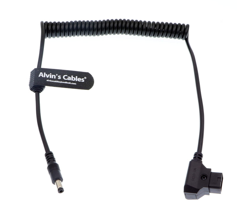 Alvin's Cables Power Tap D Tap to 2.1 DC 12v Spring Cable for KiPRO LCD Monitors Coiled Cable Straight DC Connector