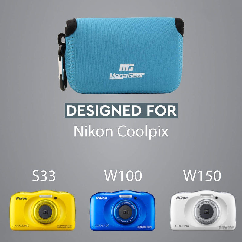MegaGear Ultra Light Neoprene Camera Case Compatible with Nikon Coolpix W150, W100, S33 Blue
