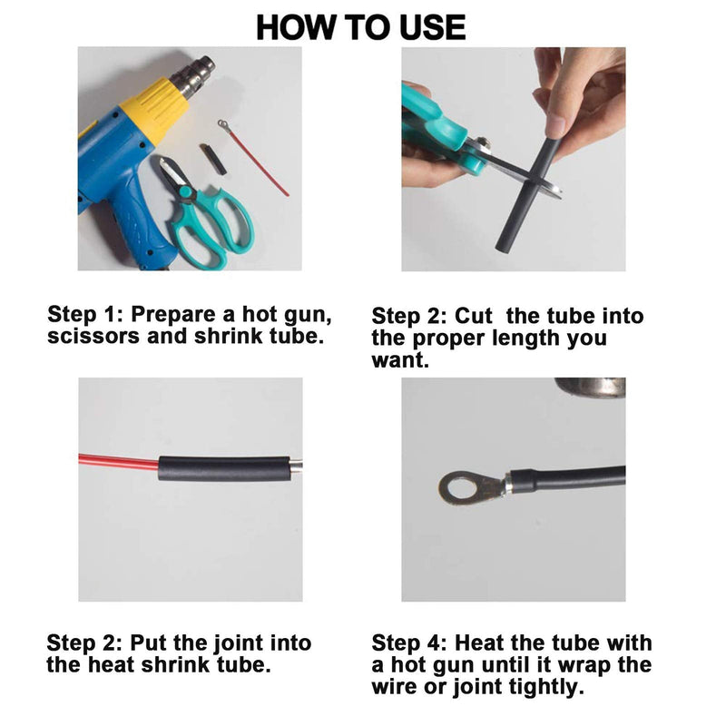 1 inch (Diameter) 3:1 Waterproof Heat Shrink Tubing Kit, Large Marine Dual Wall Adhesive Shrinkable Wire Wrap Tube, Insulation Sealing Wear-Resistant Cable Protector by YUKSY (4ft, Black) 1" (4ft, Black)
