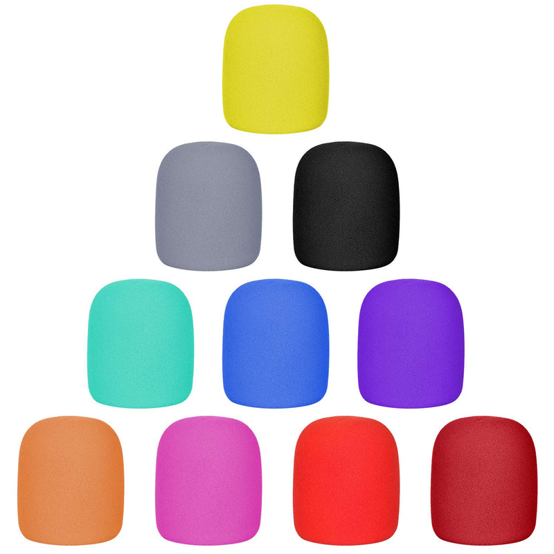 [AUSTRALIA] - ChromLives Colorful Microphone Cover Microphone Windscreen Foam Cover Top Grade 10 Pack Multi-Color 