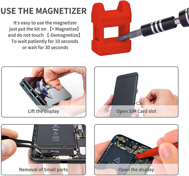 Precision Screwdriver Set, SHOWPIN 122 in 1 Computer Screwdriver Kit, Laptop Screwdriver Sets with 101 Magnetic Drill Bits, Electronics Tool Kit Compatible for Computer, Tablet, PC, iPhone, PS4 Repair Red