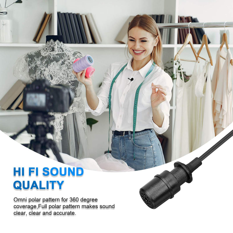 Lavalier Microphone, BOYA by-M1 Omnidirectional Condenser Clip-on Lapel Mic Compatible with iPhone 11 X 8 Android Smartphone Canon Nikon Sony DSLR Cameras Recorder Vlog Facebook Live YouTube Podcast