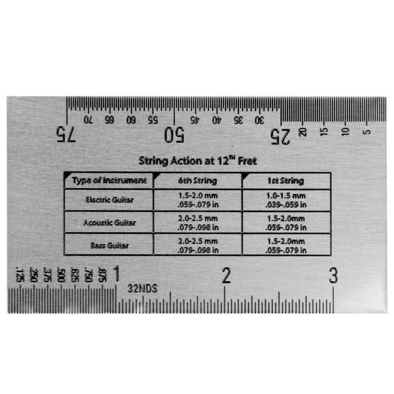 [AUSTRALIA] - Alnicov Stainless Steel String Action Ruler Guitar Setup Gauge Luthier Measuring Tool with User Guide for Electric, Acoustic & Bass Guitars 
