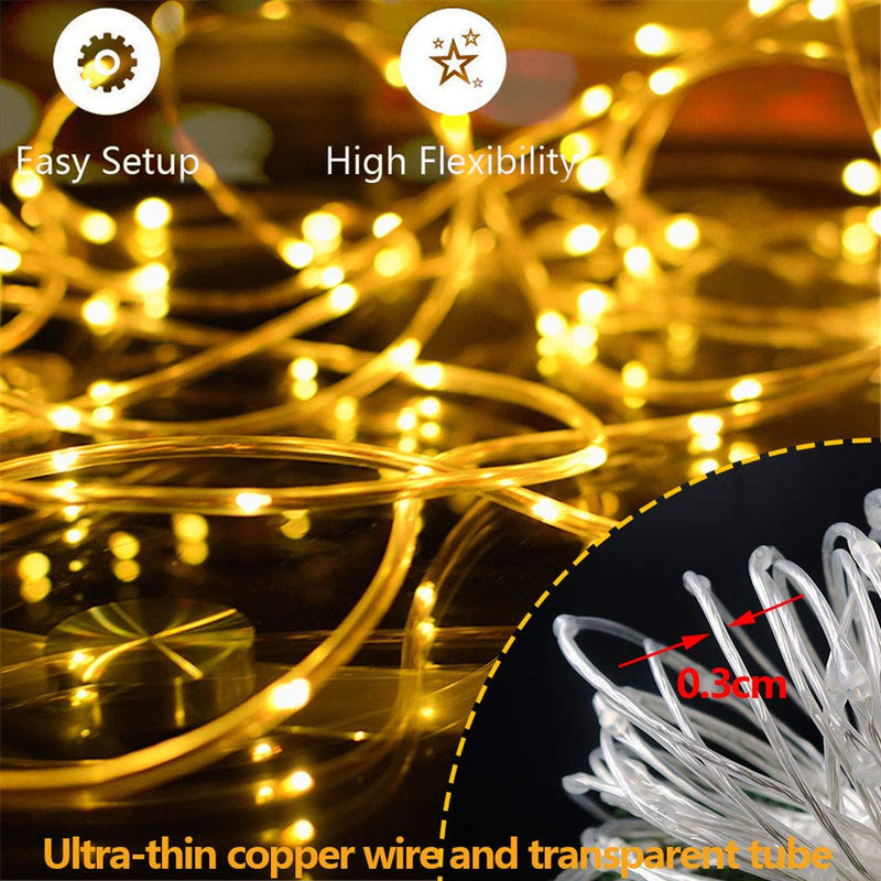 [AUSTRALIA] - Fairy Rope Lights, 5M/50LEDs Dimmable String Light Battery Powered with Remote Timer [IP68+] Waterproof 8 Modes & 16 Colour Changing for Outdoor Garden Christmas Decoration 