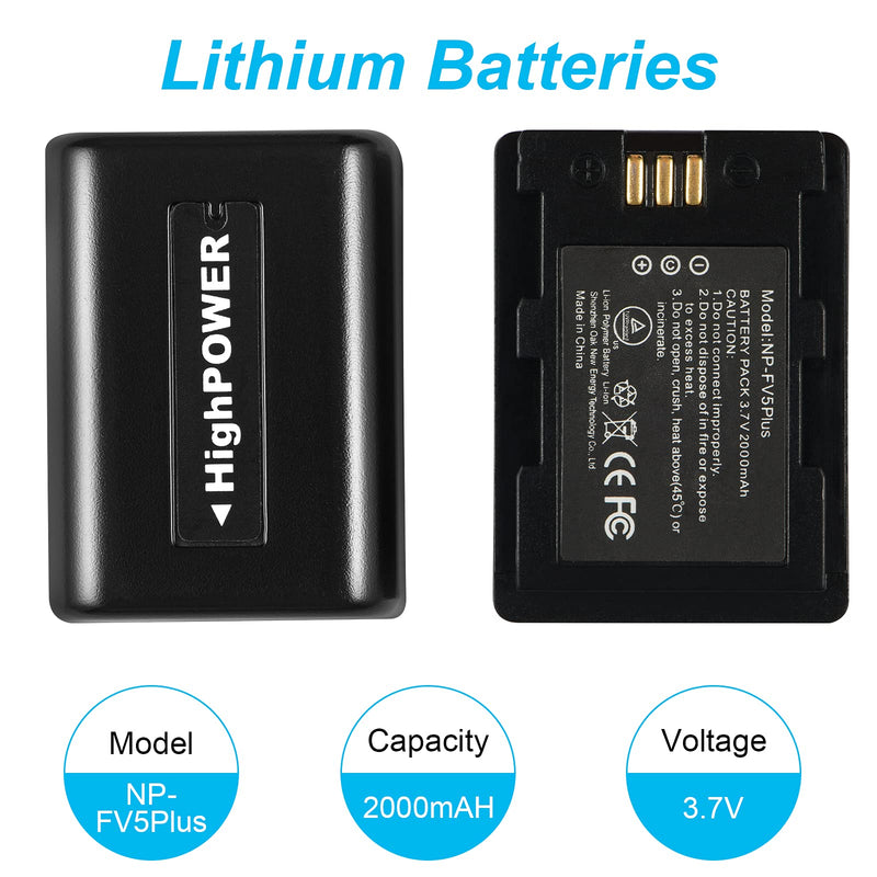 [AUSTRALIA] - Camcorder Video Digital Camera Travel Charger and 3.7V 2000mAh NP-FV5 Plus Li-ion Rechargeable Battery（NP-FV5 Plus Battery Charger） 