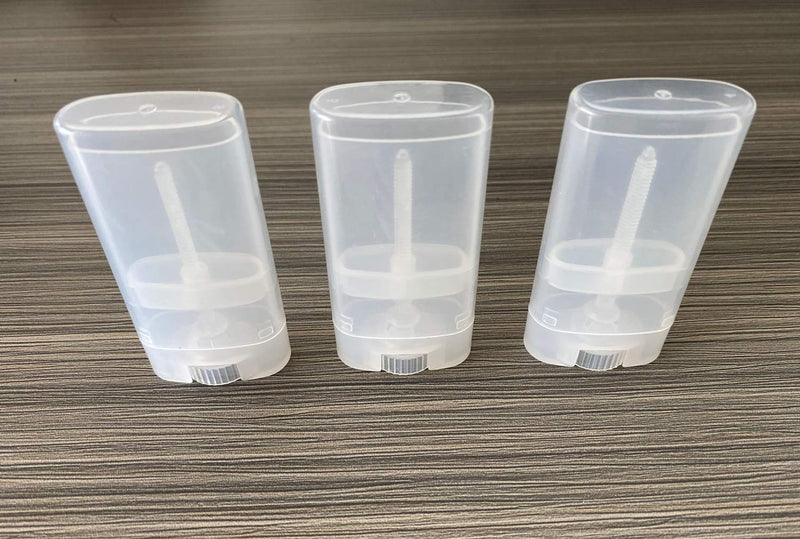 Ewanda store 10Pcs 15ML Plastic Empty Oval Deodorant Containers Lip Gloss Lipstick Balm Tubes Large Capacity Flat Tube Container Holders with Caps,Clear 10 PCS