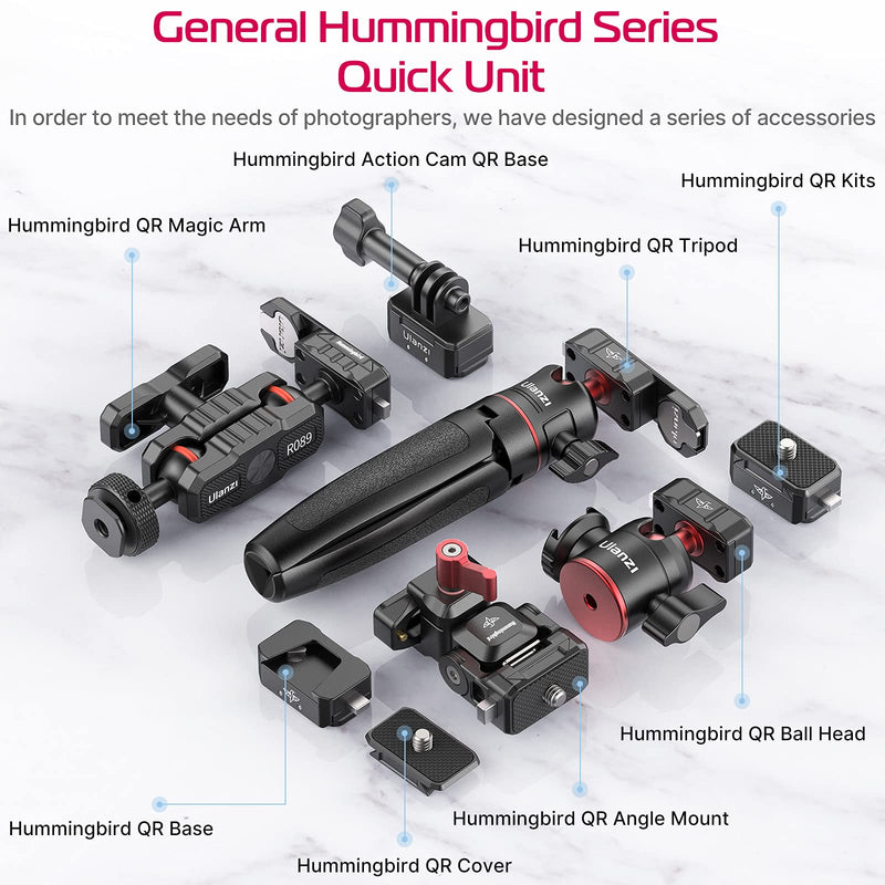 Camera Quick Release Tripod Mount, Hummingbird DSLR QR Plate Adapter Vlog Filmmaking Quick Setup Kits for Canon/Sony/Nikon Fast Move Between Zhiyun Crane/Feiyu/DJI Ronin S/Moza/Tripod/Monopod/Slider
