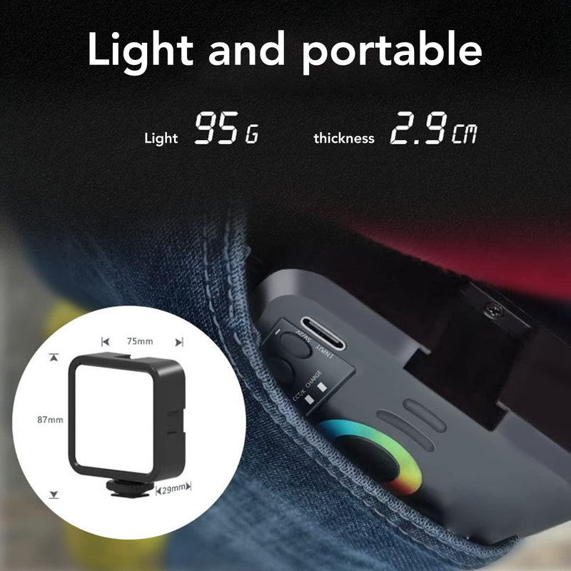Portable Phone Light, Dimmable Rechargeable Selfie Light with 1200mAh Battery, Clip Video Light with 9 Scene Modes, for Makeup, TikTok, Selfie, Vlog, Video Conference
