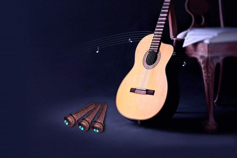 Guitar Bridge Pins with Abalone Dot, Made of Rosewood, Comes with Guitar Pins Puller