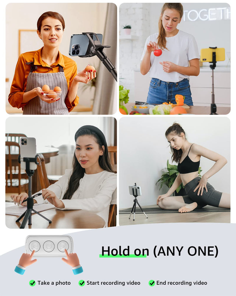 TIK Tok Bluetooth Remote Control Wireless Page Turner Tiktok Scrolling Control Rechargeable with Ring Design for iPhone Android Ipad Cell Phone (White) White