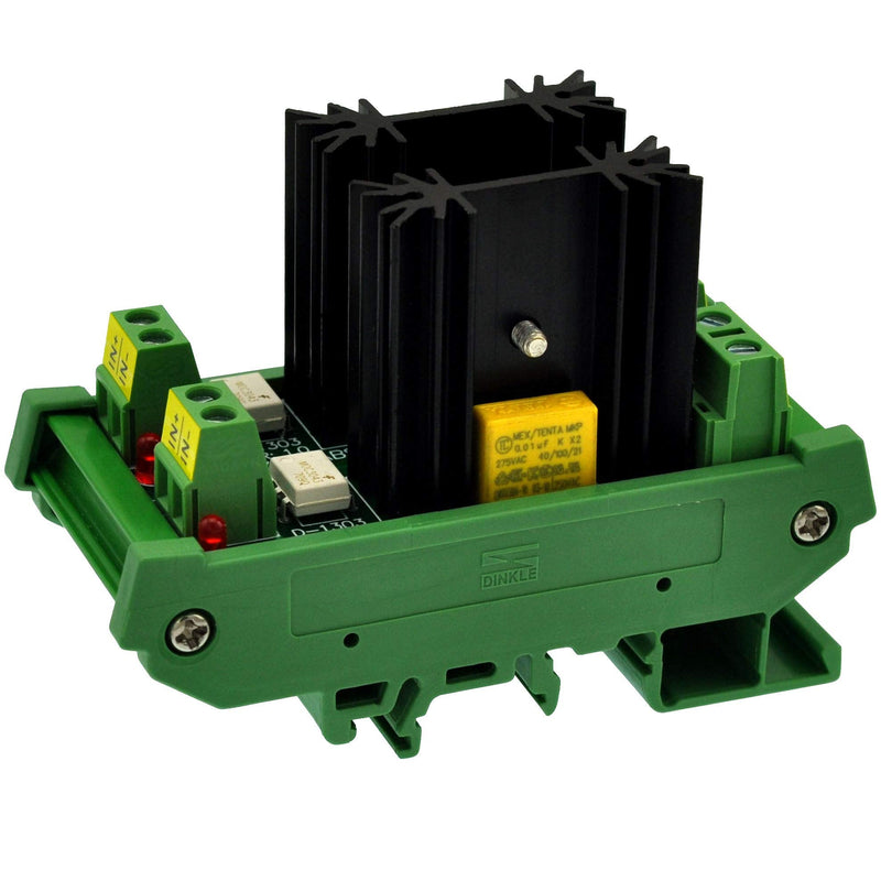 CZH-LABS DIN Rail Mount 8 Amp Solid State Relay SSR Module, in 4~32VDC, Out 100~240VAC. (2 Channels) 2 Channels