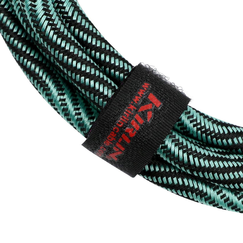 Kirlin IWB-201PFG-10FT/WBB FABRIC PREMIUM WAVE INSTRUMENT CABLE - BLUE/TURQUOISE