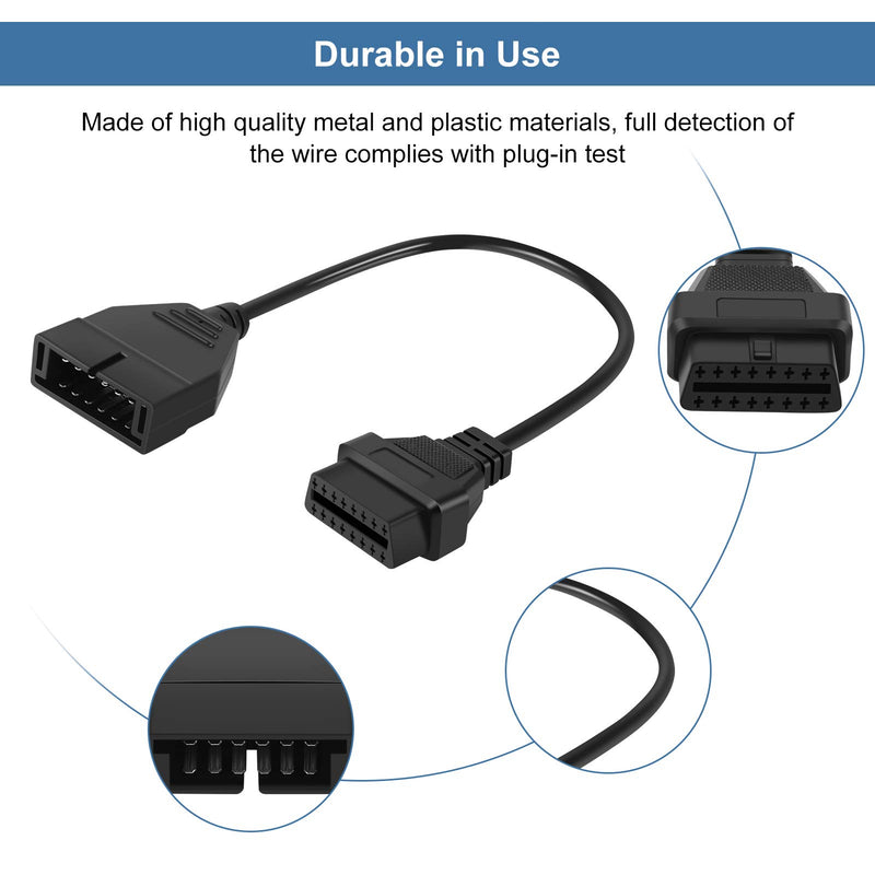 OBD1 to OBD2 Adapter, Car Diagnostic Extension Cable, OBD1 12 Pin To OBD2 16 Pin Diagnostic Tool Connector Adapter Cable for GM Vehicles Diagnostic Tool