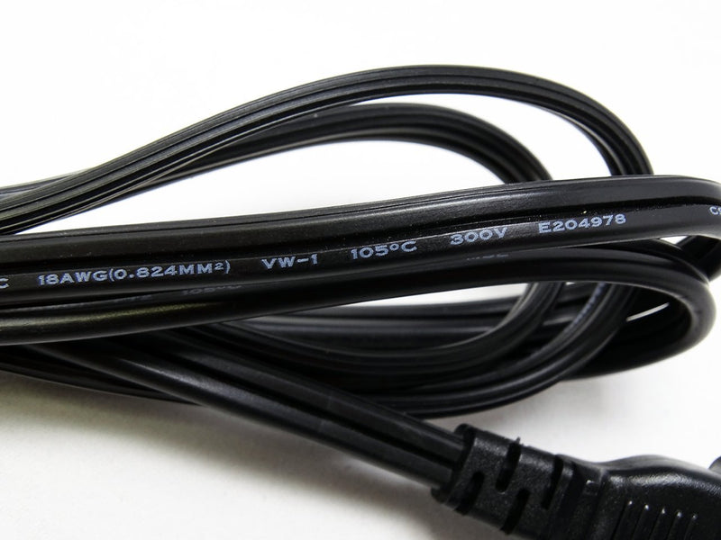 RiteAV - 6 Feet 18 AWG 2-Slot Polarized Power Cord IEC320C7 to NEMA 1-15P