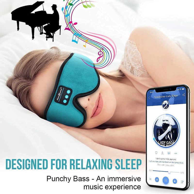 MUSICOZY Sleep Headphones Bluetooth 5.2 Headband Sleeping Headphones Sleep Mask, Wireless Music Eye Mask Sleep Earbuds for Side Sleeper Men Women Cool Tech Gadget Unique Gift Office Travel, Pack of 2