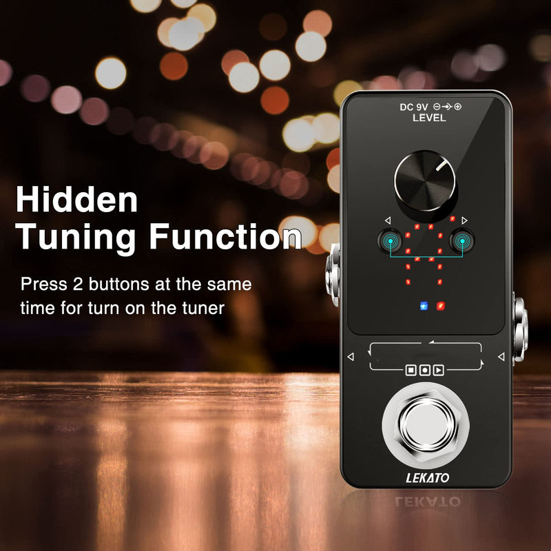 [AUSTRALIA] - LEKATO Guitar Looper Pedal Effect Pedal with Tuner Function Looper Pedal Loops 9 Loops 40 minutes Record Time with USB Cable and 9V 0.6A Pedal Power Supply Adapte 