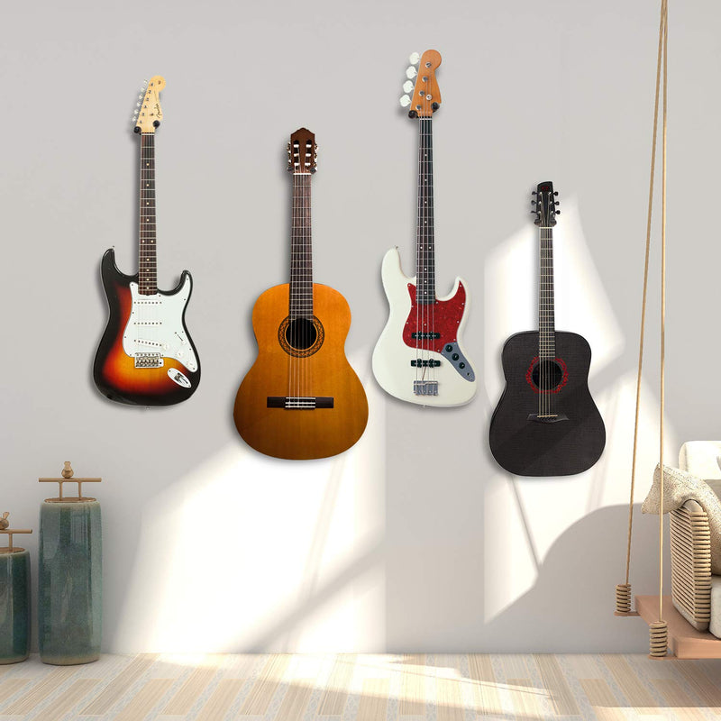 Guitar Wall Mount Hanger 4-Pack, EONLION Guitar Hanger Wall Hook Holder Stand for Bass Electric Acoustic Guitar Ukulele